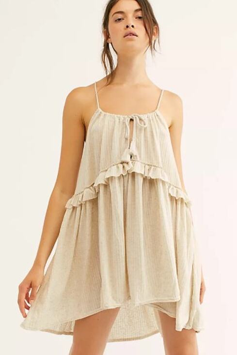 Free People Dresses & Skirts - FREE PEOPLE Beach Rosaline Tunic Swing Halter Sundress in Cream Size Medium